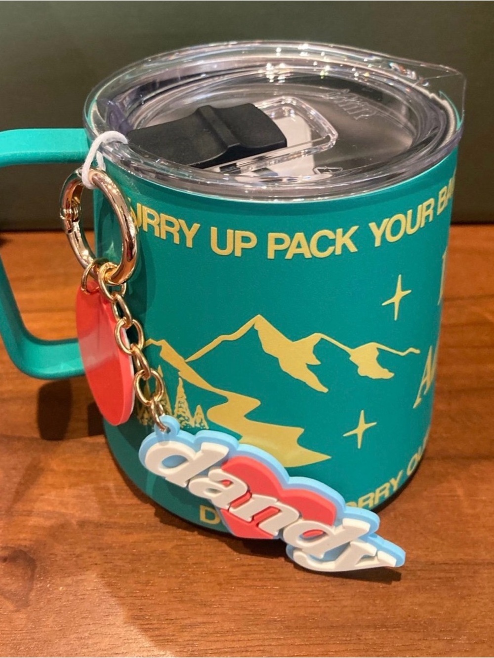 Starbucks limitTeal Adventure Travel Mug with Dangle Charm